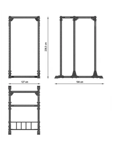 Rack de musculation à 6 montants construction massive série 800 ATX 