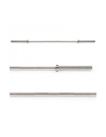 Barre droite olympique avec logo ATX orange de 220 cm avec capacité de charge 800 kg 