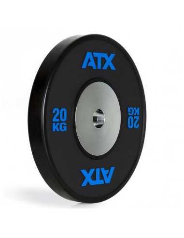 Disques de poids olympiques ATX en caoutchouc noir 10 à 25 kg 