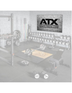 Bannière ATX 200x125 cm logo noir sur mur en pierre blanc 