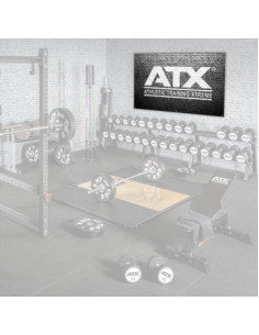 Bannière ATX 200x125 cm logo blanc sur mur en pierre noir 