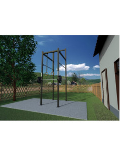 Station de Crossfit Mighty en acier galvanisé complète et polyvalente fixable en extérieur 