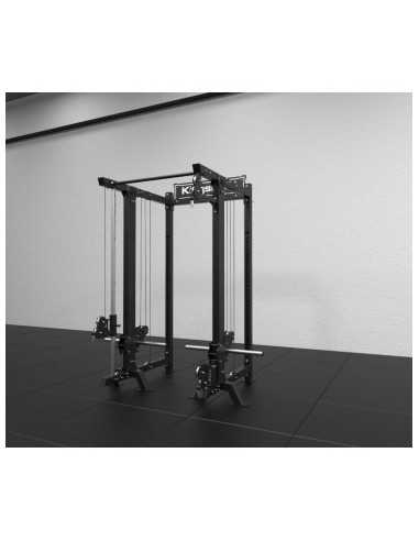 Cage à squat avec système double de poulie : Réglable / Fixe - Kingsbox 