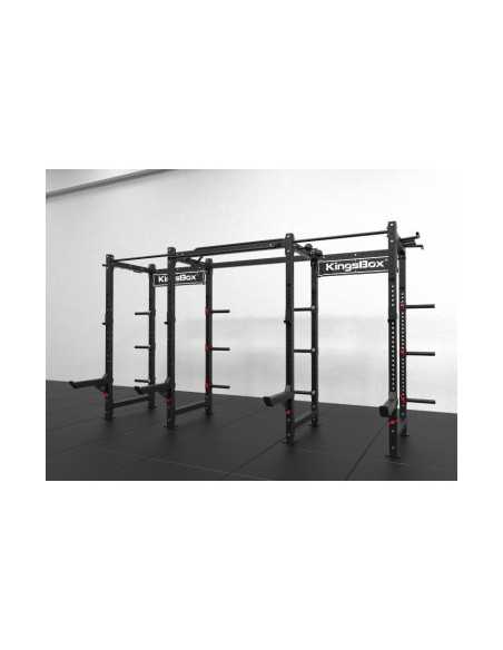 Power rack double professionnel Mighty Kingsbox avec supports de rangement 