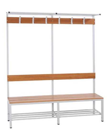 Banc simple avec patères 2 m 