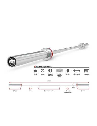 AFW Barre olympique de CrossTraining ROCK 201cm 15 kg-Home-musculation-Pas cher