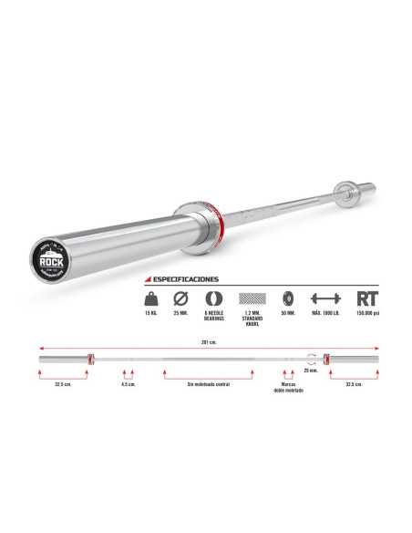 AFW Barre olympique de CrossTraining ROCK 201cm 15 kg-Home-musculation-Pas cher