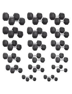 Pack de paires d'haltères de musculation hexagonaux  de 3 kg à 40 kg avec revêtement en caoutchouc-Home-musculation-Pas cher