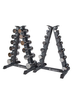 Ensemble d'haltères chromésavec pyramide de rangement - 2 x 1-14 kg-Home-musculation-Pas cher