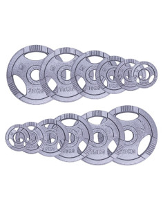 Set  de 107.5kg de poids olympiques en fonte 1.25 - 20 kg-Home-musculation-Pas cher