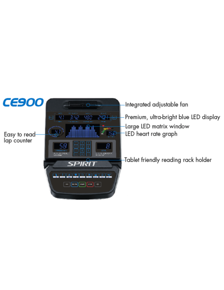 Spirit Fitness Elliptique CE900LED-Home-musculation-Pas cher