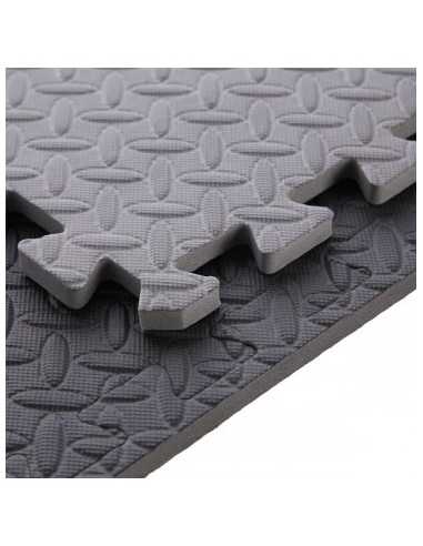 Pack de 9 dalles de sol en mousse format Puzzle avec bordures de finition-Home-musculation-Pas cher