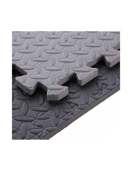 Pack de 9 dalles de sol en mousse format Puzzle avec bordures de finition-Home-musculation-Pas cher