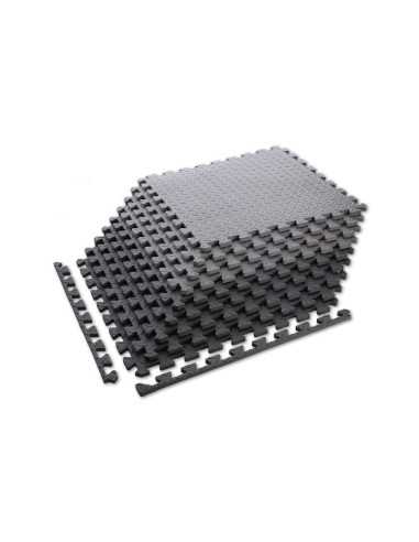 Pack de 9 dalles de sol en mousse format Puzzle avec bordures de finition-Home-musculation-Pas cher
