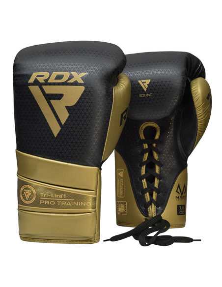 RDX BOXING GLOVES MARK PRO TRAINING TRI LIRA 1 GOLDEN-8OZ-Home-musculation-Pas cher