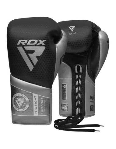 RDX BOXING GLOVES MARK PRO FIGHT TRI KORTA 2 SILVER-8OZ-Home-musculation-Pas cher