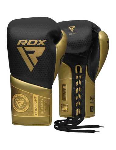 RDX BOXING GLOVES MARK PRO FIGHT TRI KORTA 2 GOLDEN-8OZ-Home-musculation-Pas cher