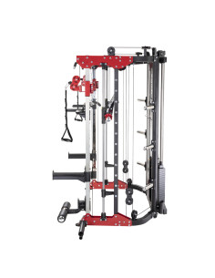 Smith machine de musculation avec colonnes de poids et barre guidée pour entraînement complet en salle de sport professionnelle  2