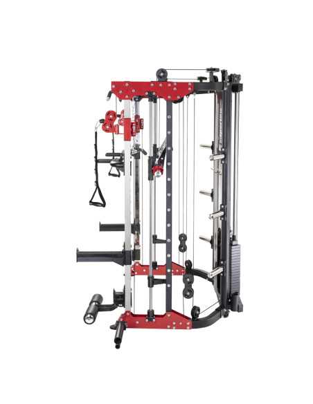 Smith machine de musculation avec colonnes de poids et barre guidée pour entraînement complet en salle de sport professionnelle