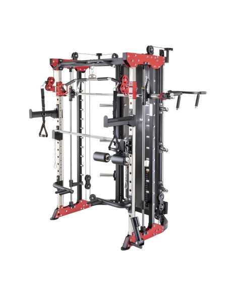 Smith machine de musculation avec colonnes de poids et barre guidée pour entraînement complet en salle de sport professionnelle