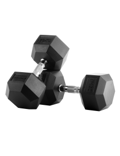Hexagonal Rubber Dumbbells 20 Kg - Bodytone-Home-musculation-Pas cher 2