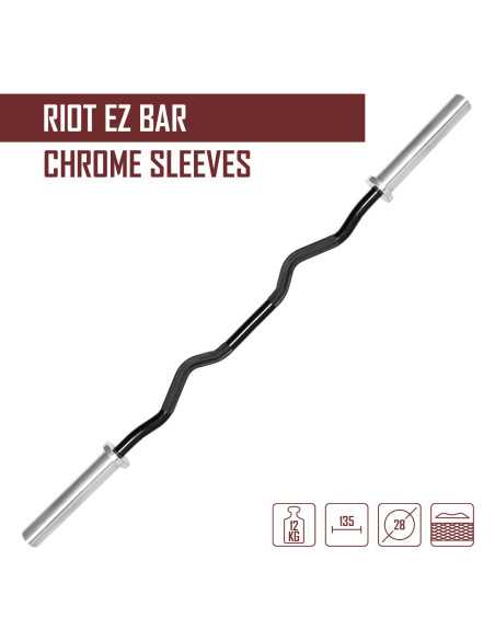 EZ Curl Bar, 12kg - Black-Home-musculation-Pas cher