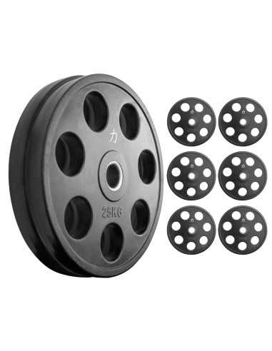 140KG Set - Rubber Coated Easy Grip Plates-Home-musculation-Pas cher