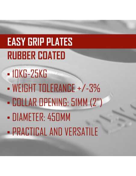 140KG Set - Rubber Coated Easy Grip Plates-Home-musculation-Pas cher