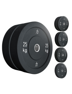 150KG Set - Bumper Plates, Black-Home-musculation-Pas cher