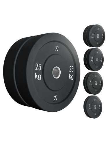 150KG Set - Riot Bumper Plates, Black 