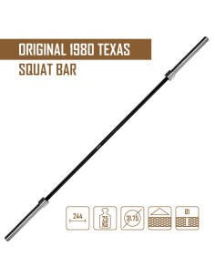 Barra de agachamento original do Texas - mangas cromadas 2