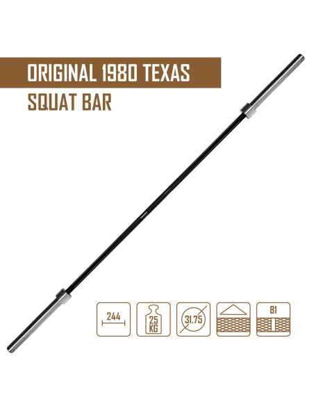 Barra de agachamento original do Texas - mangas cromadas