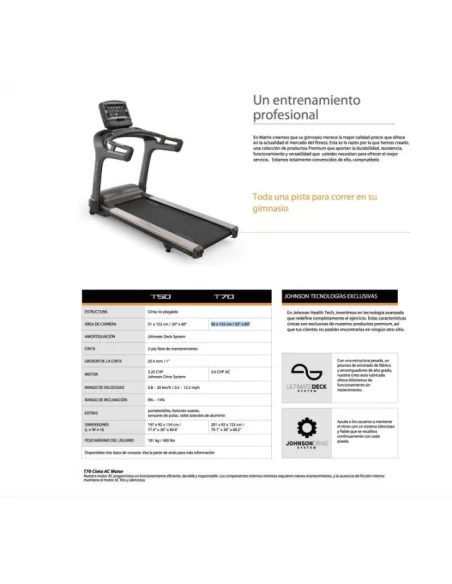 Tapis de course Matrix T70 + Console XUR 22&quot; 