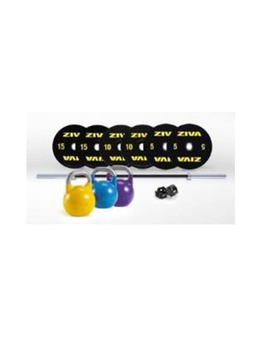 Performance Competition Kit (Barre 2,20 + colliers + bumper  10.15.20 -2uts- + kit competition 12.16.20 kgs) de ZIVA 