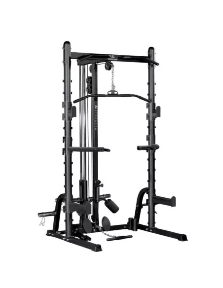 Binom Strength BS19 Multifonction Demi-Rack, Poulie Haute et Basse, Rameur, Dip Attachement, Pull-Ups, Trunk Blaster, Bar Stand 