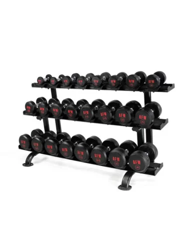 AFW - Pack Rack + Haltères Caoutchouc Pro 2,5 kg - 30 kg 