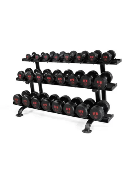 AFW - Pack Rack + Haltères Caoutchouc Pro 2,5 kg - 30 kg 