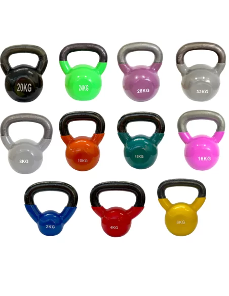 Binom Be Fit Set Kettlebells Vinyle de 2 à 32Kg  Binom Be Fit Set Kettlebells Vinyle de 2 à 32Kg