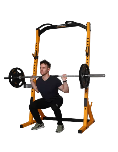 Half rack Powertec jaune-Home-musculation-Pas cher