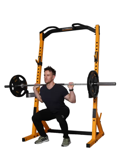 Half rack Powertec jaune-Home-musculation-Pas cher