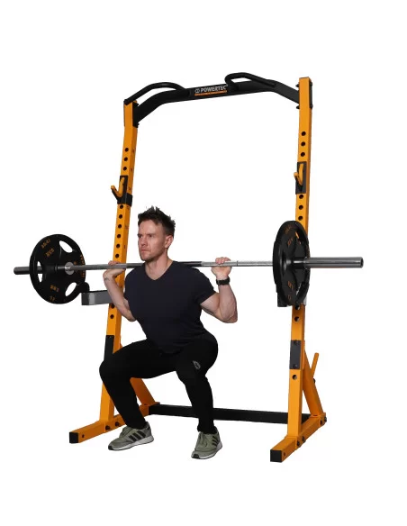 Half rack Powertec jaune-Home-musculation-Pas cher