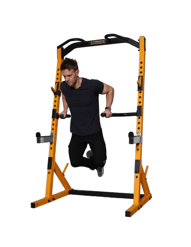 Half rack Powertec jaune-Home-musculation-Pas cher