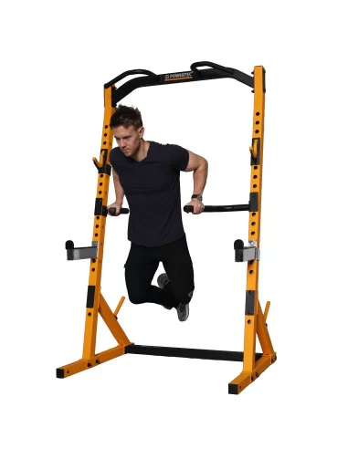 Half rack Powertec jaune-Home-musculation-Pas cher