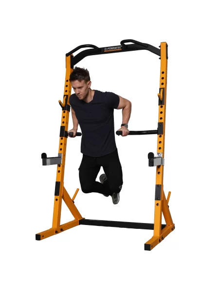 Half rack Powertec jaune-Home-musculation-Pas cher