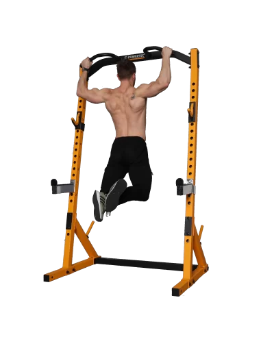 Half rack Powertec jaune-Home-musculation-Pas cher