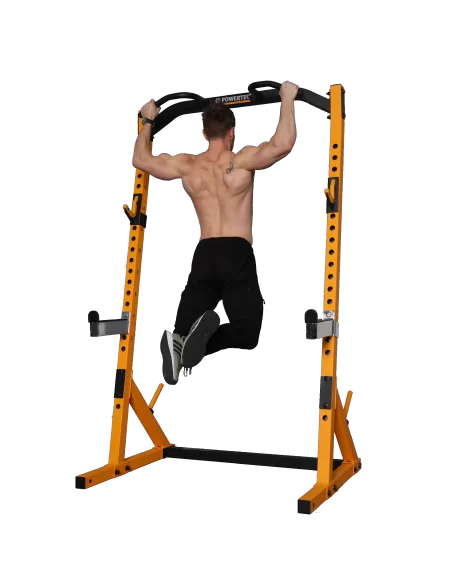 Half rack Powertec jaune-Home-musculation-Pas cher
