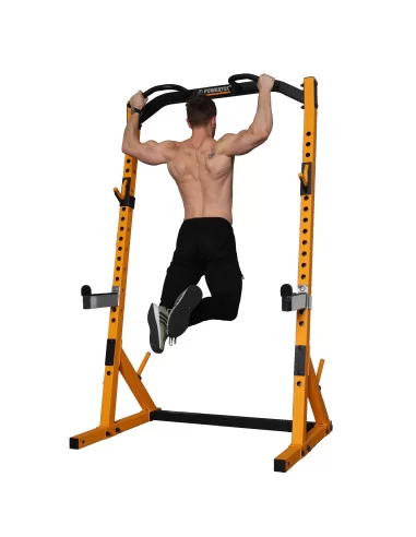 Half rack Powertec jaune-Home-musculation-Pas cher