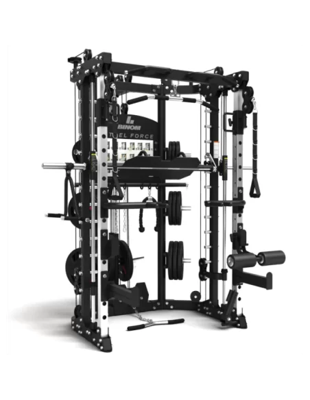 Binom Steel Force B11 Multigym, Double Poulie, Power Rack, Multipower, Leg Press et Accessoires 