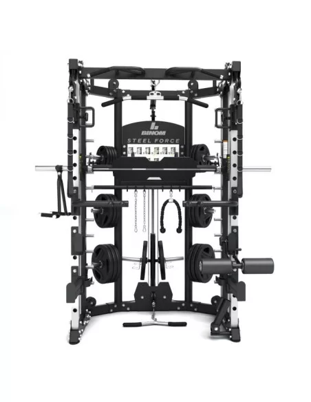 Binom Steel Force B11 Multigym, Double Poulie, Power Rack, Multipower, Leg Press et Accessoires 