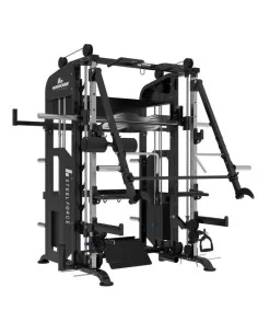 Binom Steel Force B21 Multigym avec 100 Kg x2, Bras Mobiles, Double Poulie, Power Rack, Multipower, Leg Press et accessoires